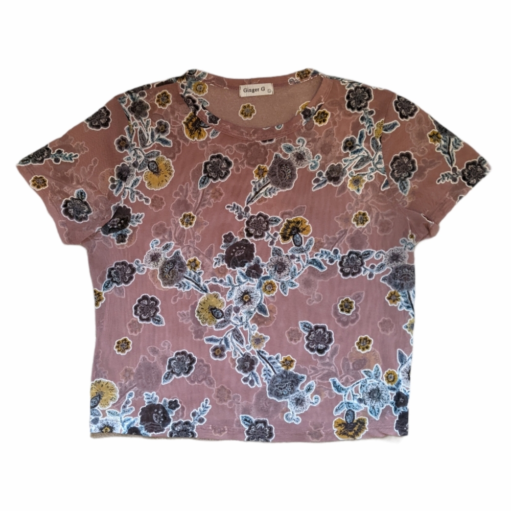Ginger G Mesh Floral Croptop
